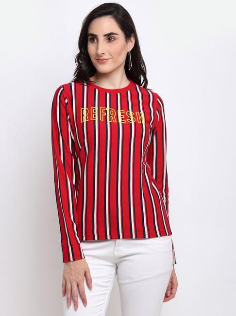 club york red striped sweatshirt