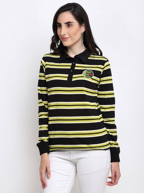 club york black & green striped sweatshirt