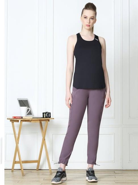 van heusen mauve regular fit elasticated pants