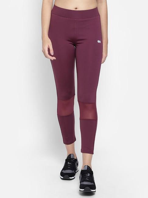 clovia wine regular fit tights