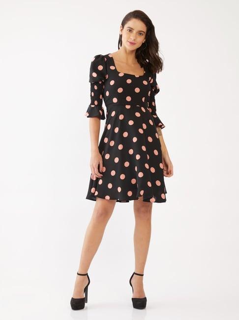 zink london black polka dot dress