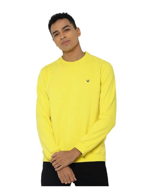 allen solly yellow regular fit sweatshirt