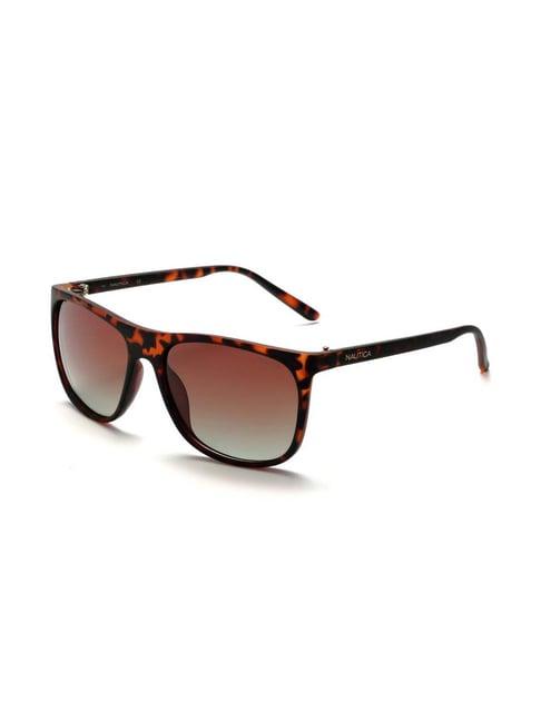 nautica na2022p brown polarized square sunglasses