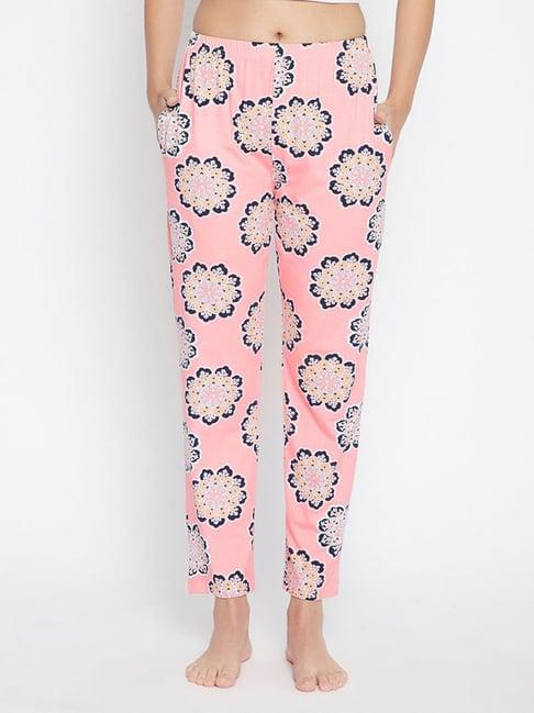 clovia pink floral print pyjamas