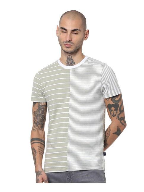 jack & jones green striped t-shirt