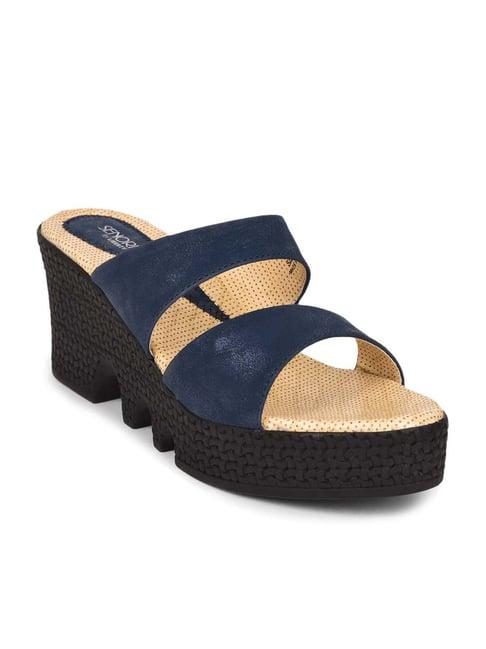 senorita by liberty women blue casual wedges