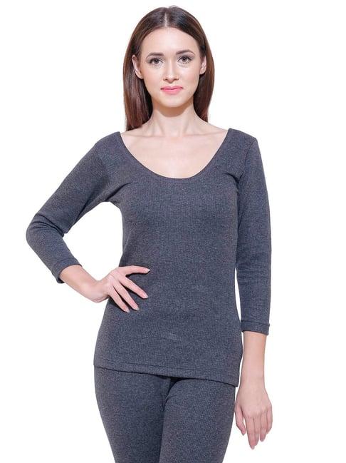 bodycare insider grey melange textured thermal top