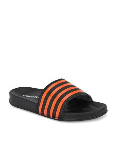 off limits men's black & orange slides