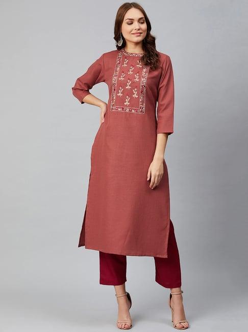 ksut contessa embroidered kurta pant set