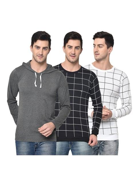 vimal jonney multicolor hooded t-shirt - pack of 3