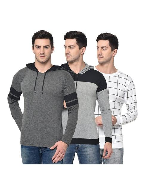 vimal jonney multicolor hooded t-shirt - pack of 3