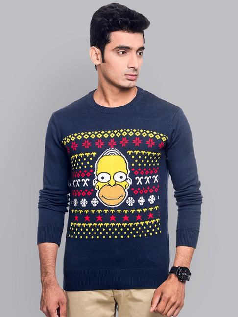 free authority the simpsons printed regular fit sweater