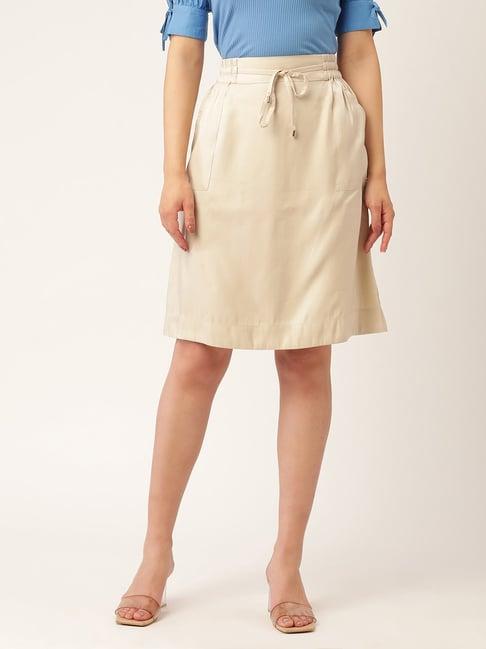 elle beige a-line skirt