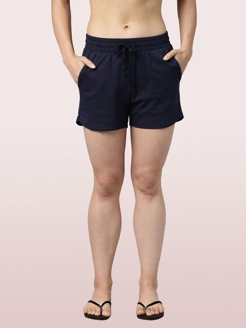 enamor navy cotton shorts