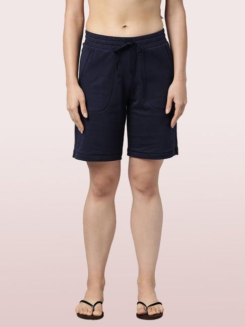 enamor navy cotton shorts