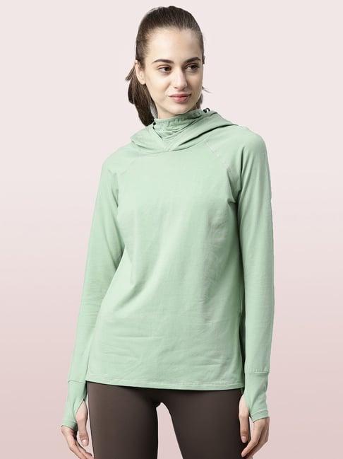 enamor green cotton hoodie