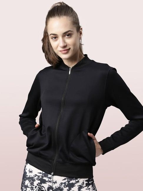 enamor jet black bomber jacket