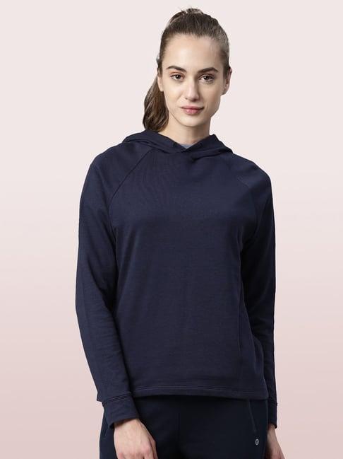 enamor navy cotton hoodie