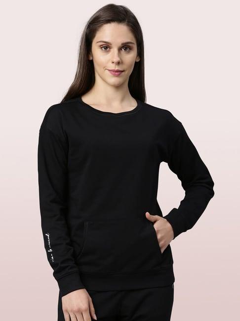 enamor jet black cotton sweatshirt