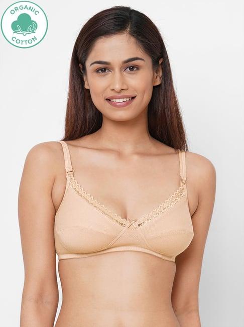 inner sense beige non wired non padded nursing bra