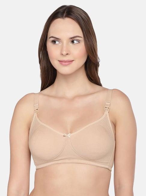 inner sense beige non wired non padded nursing bra