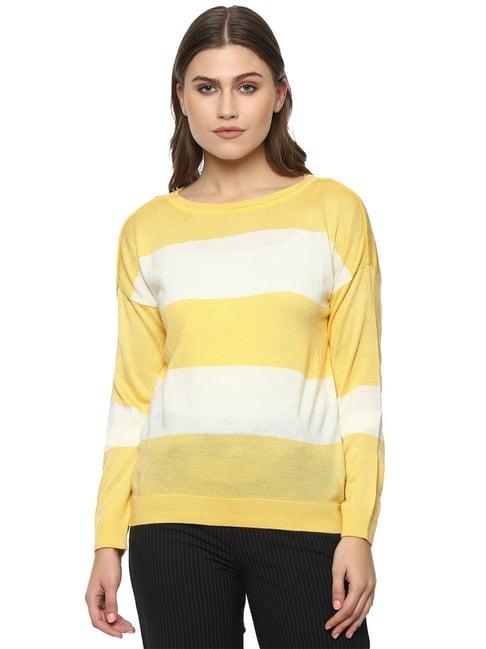 van heusen yellow striped sweater