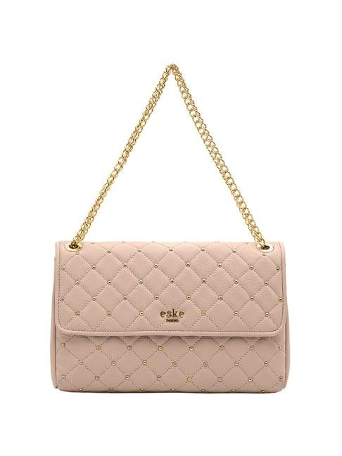 eske melba pink embellished medium shoulder handbag