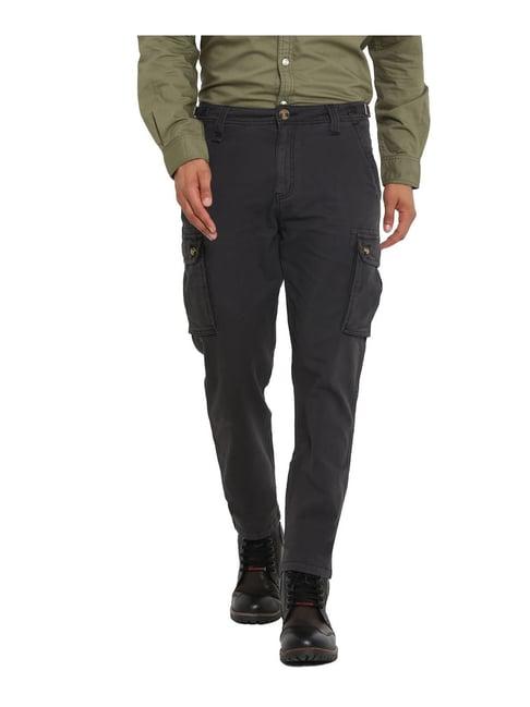 royal enfield charcoal regular fit cargos