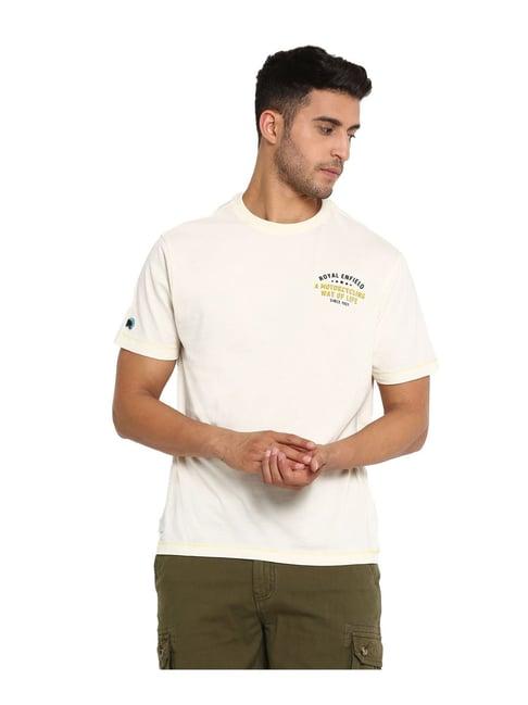 royal enfield off white regular fit t-shirt