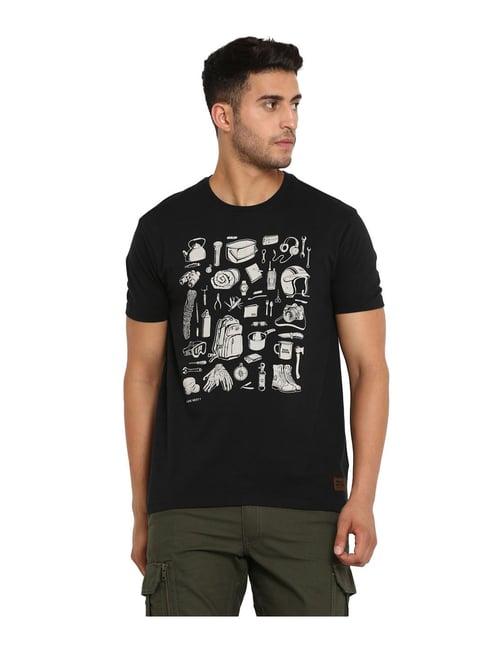 royal enfield black printed t-shirt