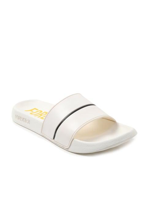 forever 21 men's white slides