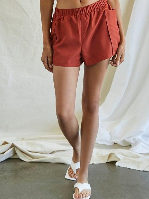 forever 21 rust regular fit shorts