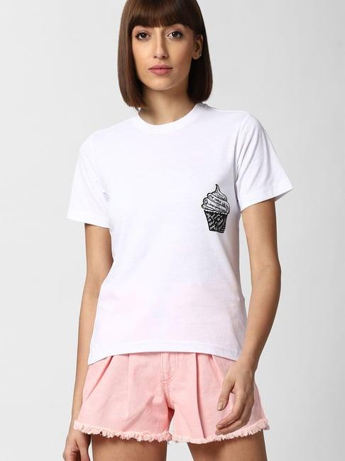 forever 21 white printed t-shirt