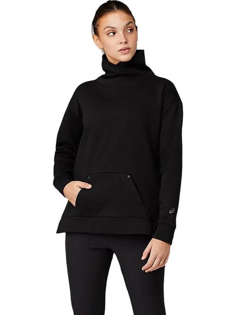 asics black regular fit sweatshirt