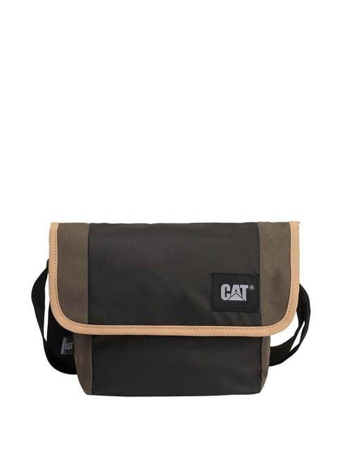 cat detroit black & olive medium messenger bag