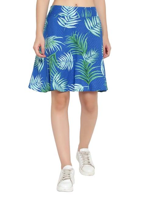 ayaany blue printed cotton skirt