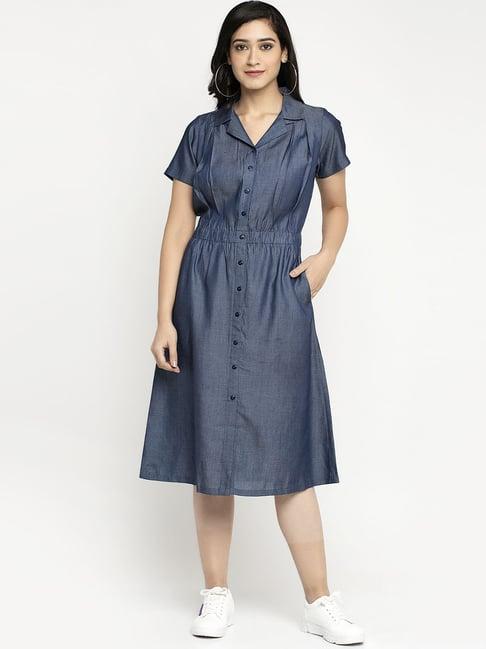 ayaany blue cotton dress