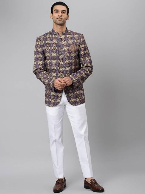 hangup purple full sleeves regular fit suit