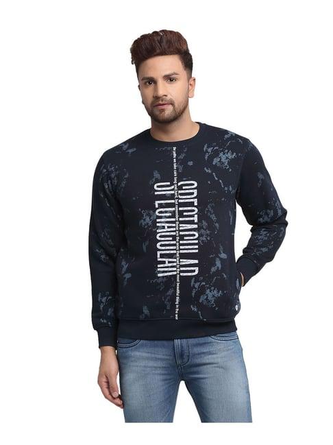 venitian- forbidden clothing navy printed sweatshirt