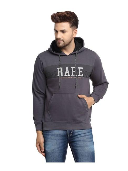 venitian- forbidden clothing charcoal printed hooded sweatshirt