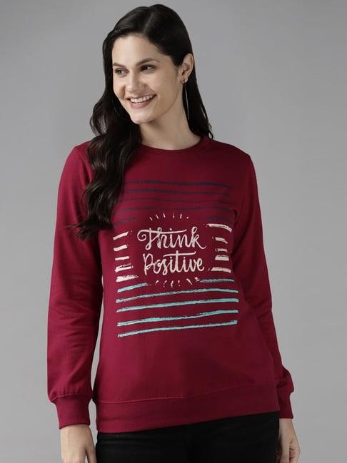 cayman red cotton printed sweatshirt