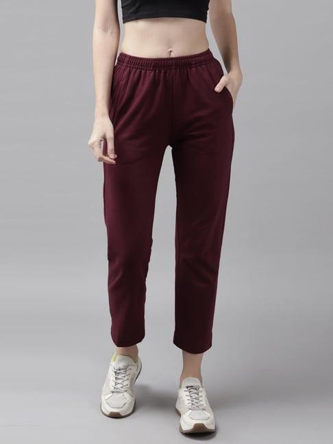 cayman maroon mid rise trackpants