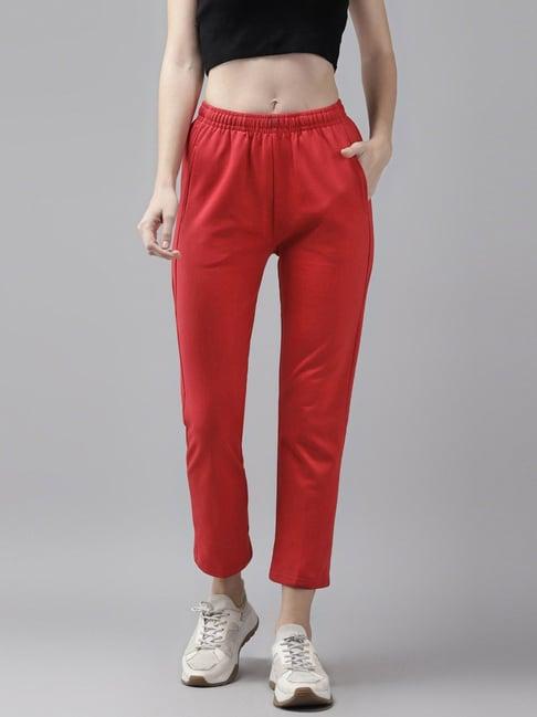 cayman red mid rise trackpants