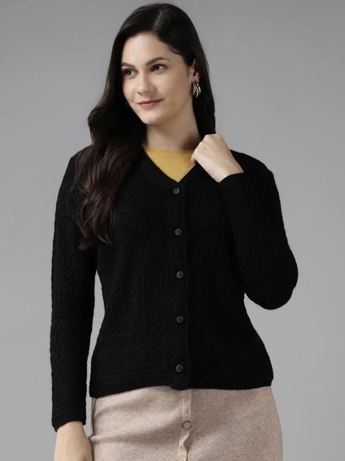 cayman black embroidered cardigan