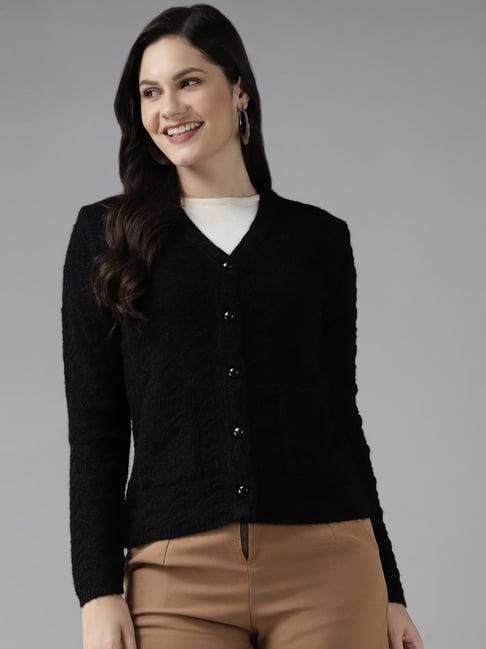 cayman black embroidered cardigan