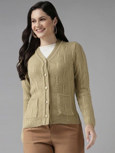 cayman beige embroidered cardigan