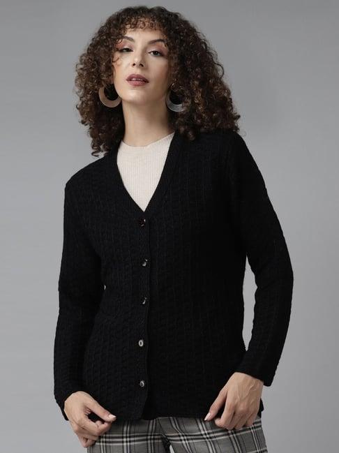 cayman black embroidered cardigan