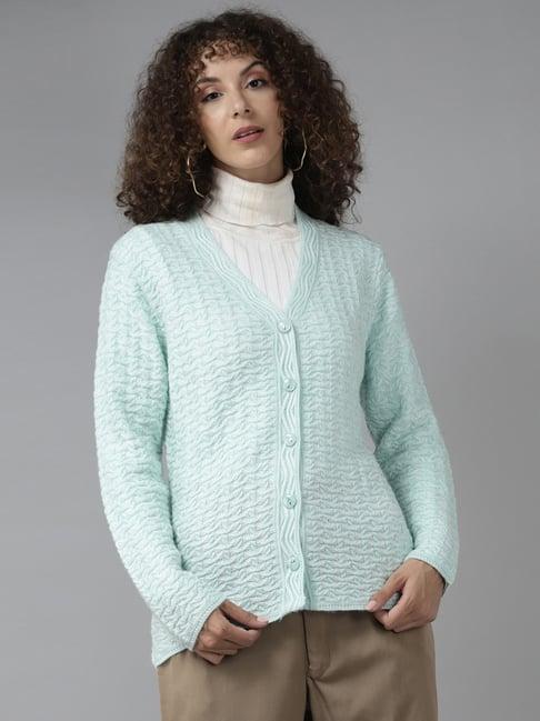 cayman mint blue embroidered cardigan