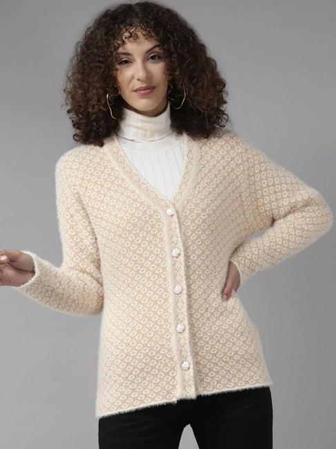 cayman beige embroidered cardigan