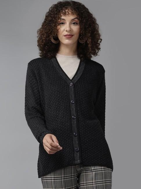 cayman charcoal embroidered cardigan